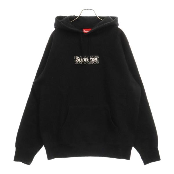 Supreme バンダナロゴ パーカー M 黒 Supreme シュプリーム バンダナボックスロゴ パーカー