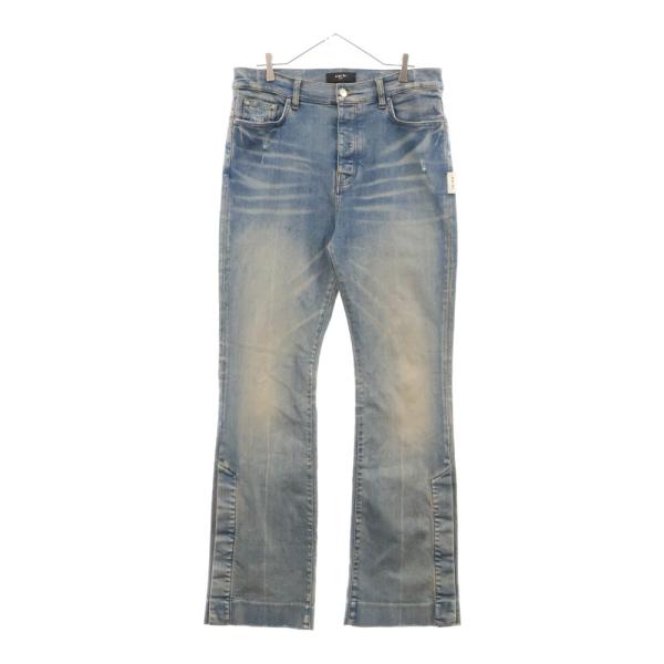 AMIRI（アミリ） サイドボタン フレア デニムパンツ インディゴ