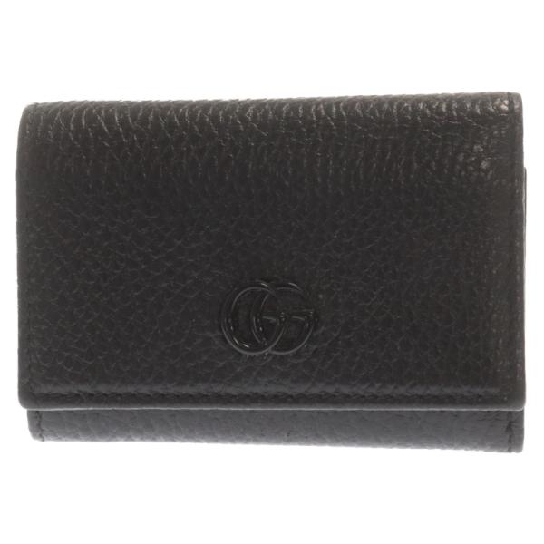 GUCCI GGマーモント ブラック GGマーモント〕ミディアム ショルダーバッグ ・ブラック レザー