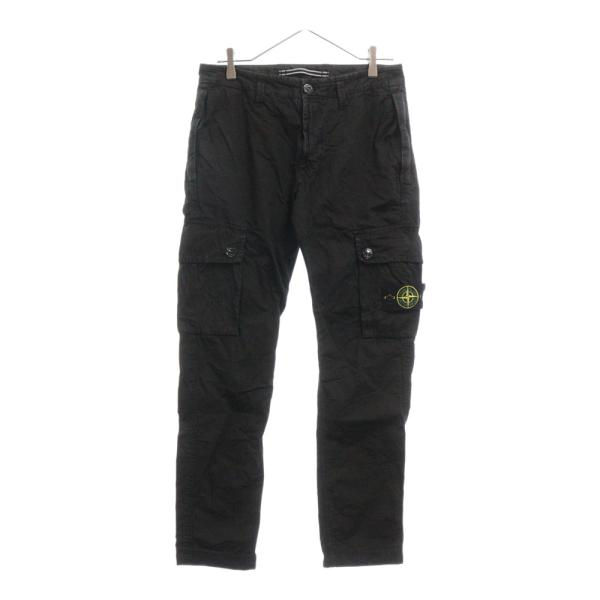ストーンアイランド stone ブラックカーゴパンツ W30 STONE ISLAND（ストーン アイランド） Brushed Cotton Canvas Cargo