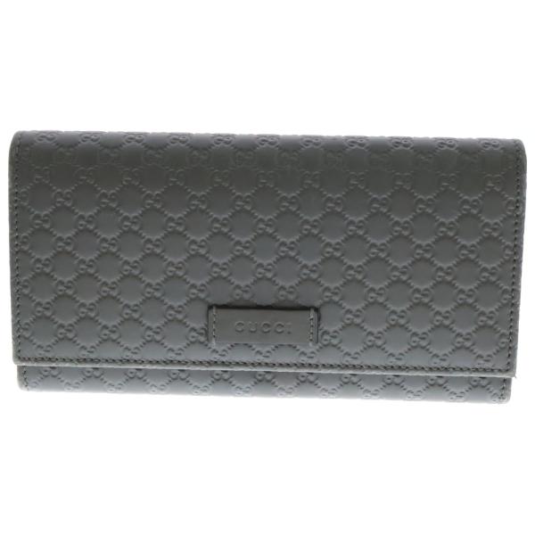 GUCCI グッチ マイクログッチシマ シマレザー ロングウォレット 二