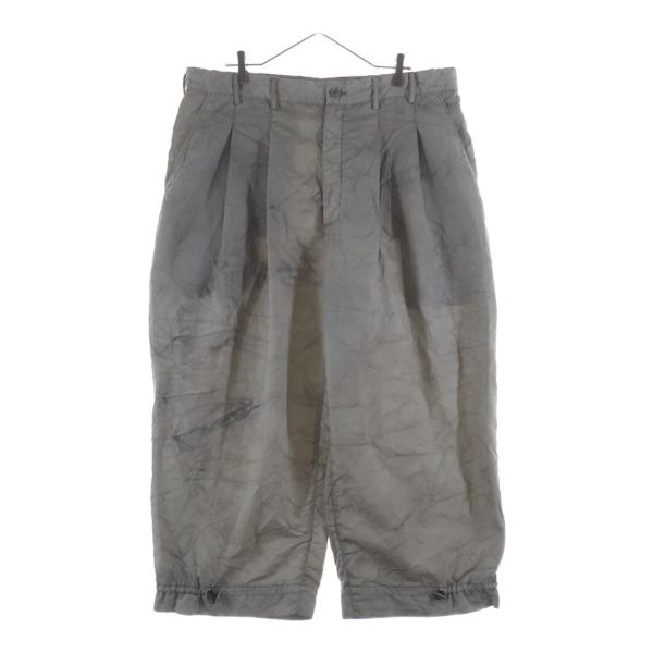 Ground Y グラウンドワイ 24SS SPECK DYED NYLON PANTS GS-P11-600 スペック ヴィンテージ加工 ナイロンワイドパンツ グレー