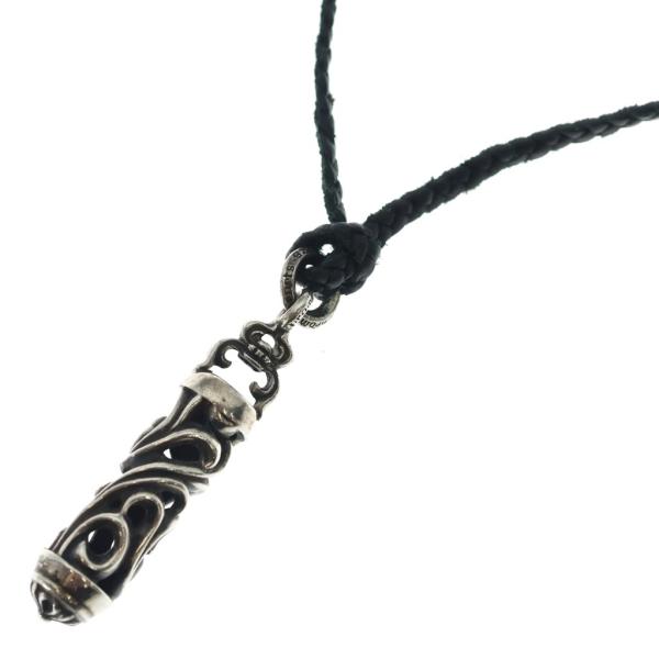 メ*ム様 クロムハーツ ローラーペンダント ブレード ネックレス CHROME HEARTS（クロムハーツ） ROLLER BC Wボロチップ レザーブレイド