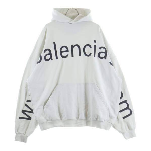 BALENCIAGA バレンシアガ LARGE FIT HOODIE ラージフィット プルオーバーパーカー フーディーホワイト 739024 TOVN9 BALENCIAGA（バレンシアガ） LARGE FIT HOODIE ラージフィット プル