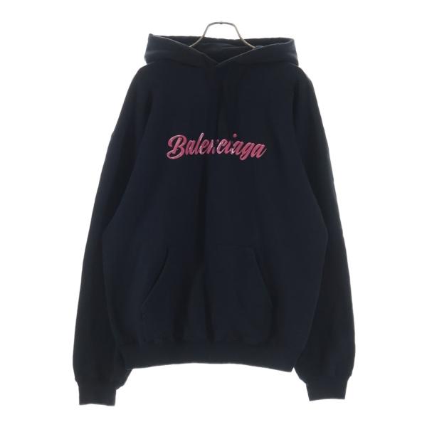 BALENCIAGA バレンシアガ 19AW バービーロゴプリント プルオーバーパーカー フーディ ブラック 583215 BALENCIAGA（バレンシアガ） 19AW バービーロゴプリント プルオーバー