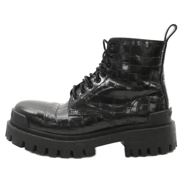 ほぼ未使用 バレンシアガ ストライク レースアップ ブーツ 23cm ブラック ほぼ未使用 バレンシアガ ストライク レースアップ ブーツ 23cm