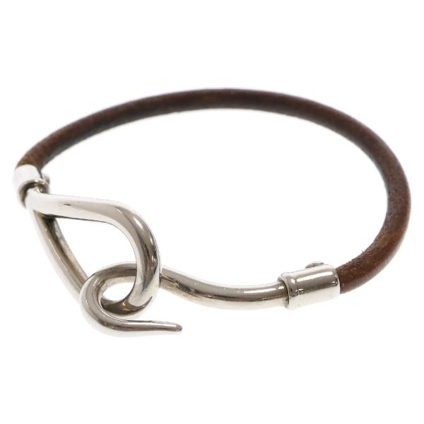 HERMES エルメス ジャンボフック レザー ブレスレット ブラウン HERMES エルメス ジャンボフック レザー ブレスレット ブラウン