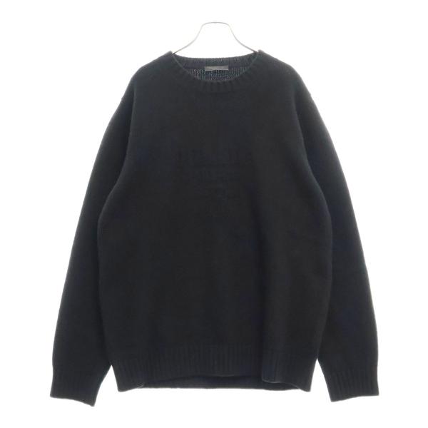 PRADA プラダ 23AW フロントロゴ ウールカシミヤニット ブラック