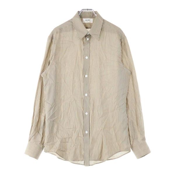 CELINE（セリーヌ） ストライプ柄 長袖シャツ ブラウン 2C028 1041