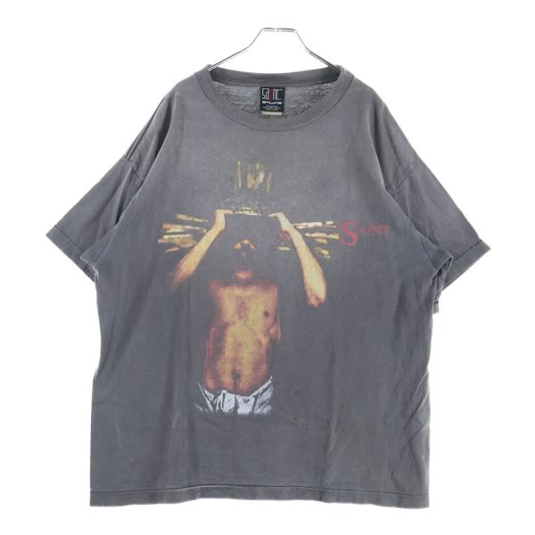 SAINT MICHAEL セントマイケル 23SS WE LIVE HELL 両面プリント クルー