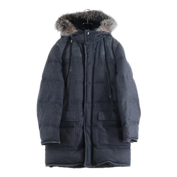 Brioni ブリオーニ LEATHER DOWN JACKET PUA1 ファー付きフード ダウン