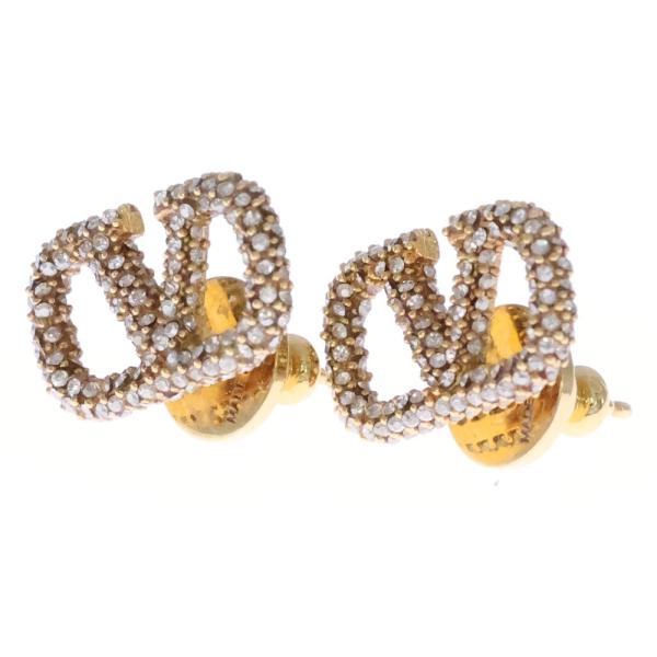 VALENTINO ヴァレンティノ 大ぶり Ｖロゴ ラインストーンピアス VALENTINO ヴァレンティノ 大ぶり Vロゴ ラインストーンピアス