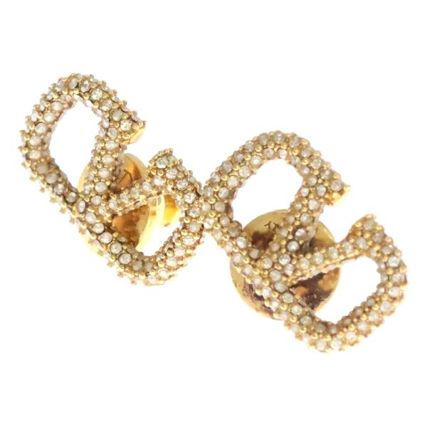 VALENTINO（ヴァレンティノ） Vロゴ ラインストーン ピアス ゴールド