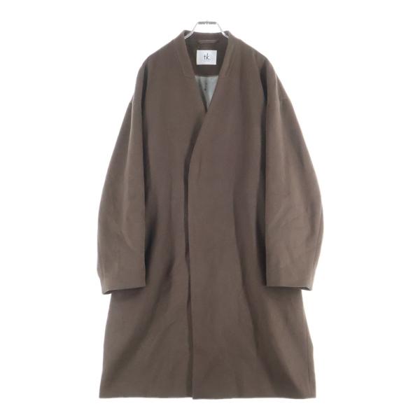 【美品】タケオキクチ クチュールライン A7 VBC生地 ウール シルク 光沢 TAKEO KIKUCHI（タケオキクチ） GiGaTex ウール ロングコート ブラウン