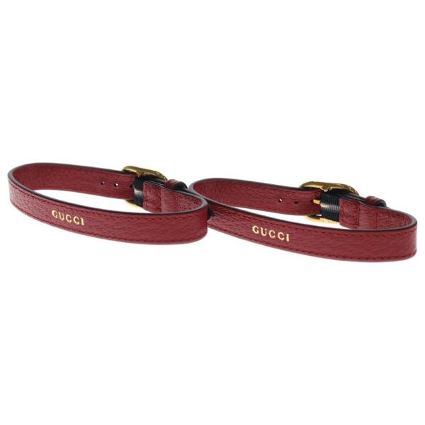 GUCCI（グッチ） ダイアナ用 ロゴ入り レザーベルト レッド 2つセット