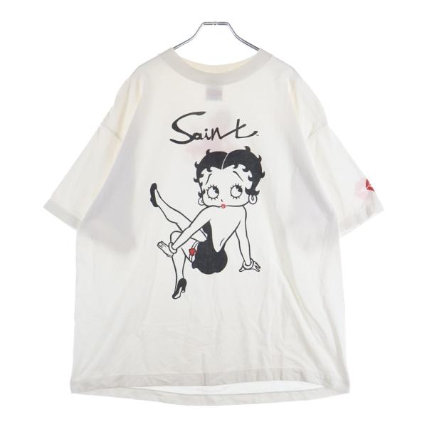 SAINT MICHAEL セントマイケル x Betty Boop SS Tee ベティ ブープ 両面プリント クルーネック 半袖Tシャツ ホワイト SM-HR1-0000-C40