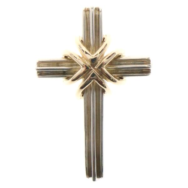 ◇ティファニー◇新品仕上 シグネチャークロス ネックレス Ag925 Au750 ◇ティファニー◇新品仕上 シグネチャークロス ネックレス Ag925