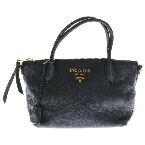 PRADA プラダ ヴィッテロダイノ 2WAYハンドバッグ ショルダーバッグ ブラック レザー 1BA111 ゴールド金具 PRADA（プラダ） ヴィッテロダイノ 2WAYハンドバッグ ショルダーバッグ