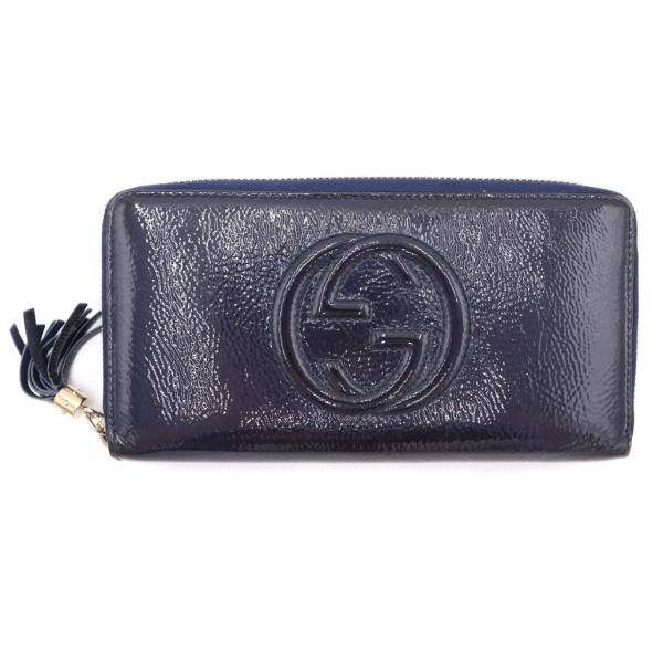 GUCCI（グッチ） ソーホー ラウンドウォレット 長財布 ネイビー