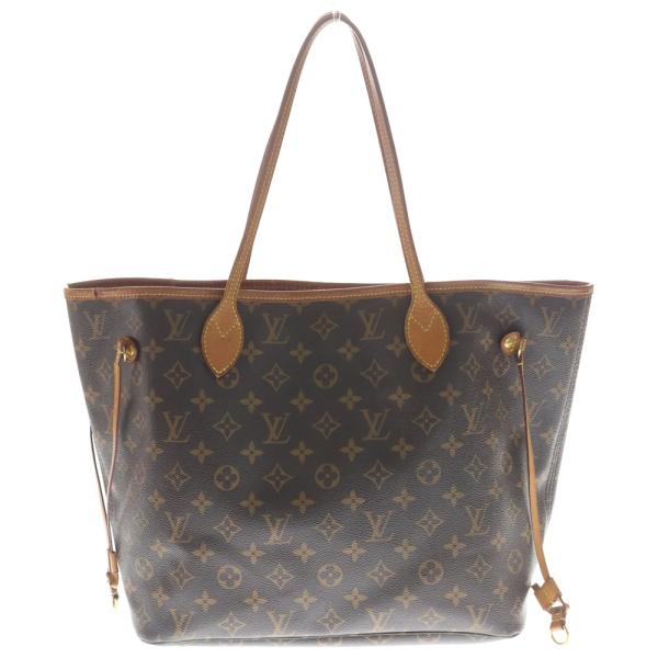 極美品 ルイヴィトン レザー PVC トートバッグ モノグラム ブラウン 茶 LOUIS VUITTON（ルイ・ヴィトン） ネヴァーフルMM モノグラム PVC