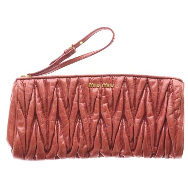 miumiu ミュウミュウ マテラッセ ポーチ クラッチバッグ ケース ピンク
