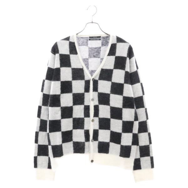 UNUSED アンユーズド 20AW Checkerd pattern mohair cardigan