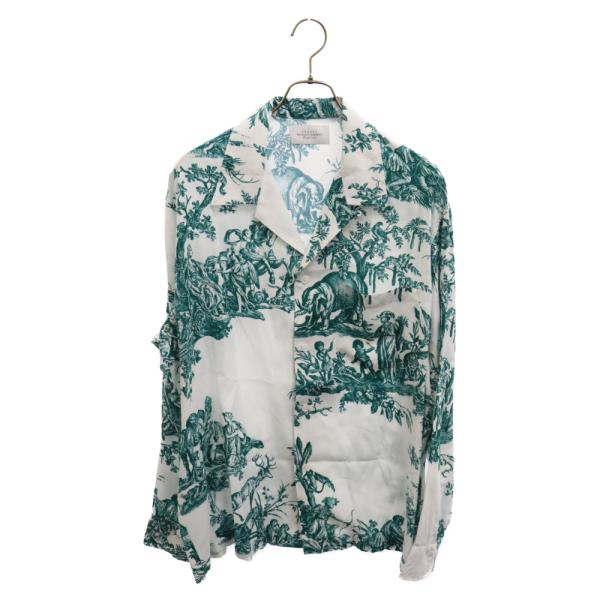 UNUSED / 長袖シャツ/3/レーヨン/BLU/総柄/US2417 UNUSED（アンユーズド） 24SS continents print long sleeve shirt