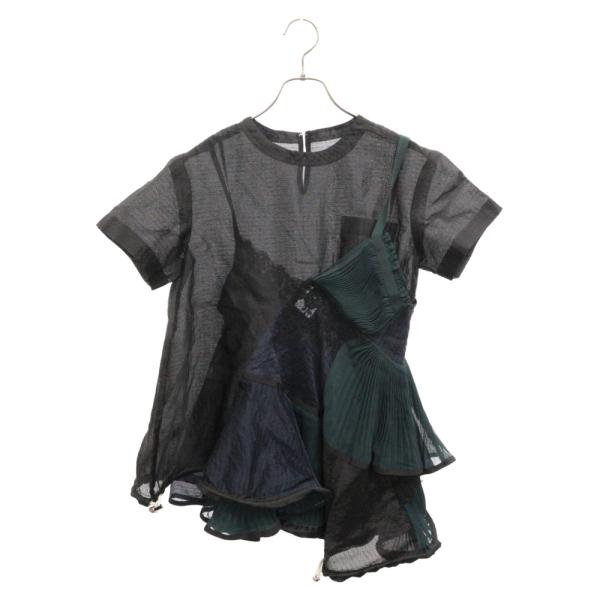 sacai Sacai サカイ プリーツ レースドッキング ブラウス sacai Sacai サカイ プリーツ レースドッキング ブラウス