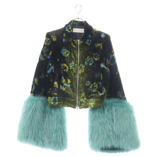 DRIES VAN NOTEN ドリスヴァンノッテン フラワー柄 ベロア切替アーム 