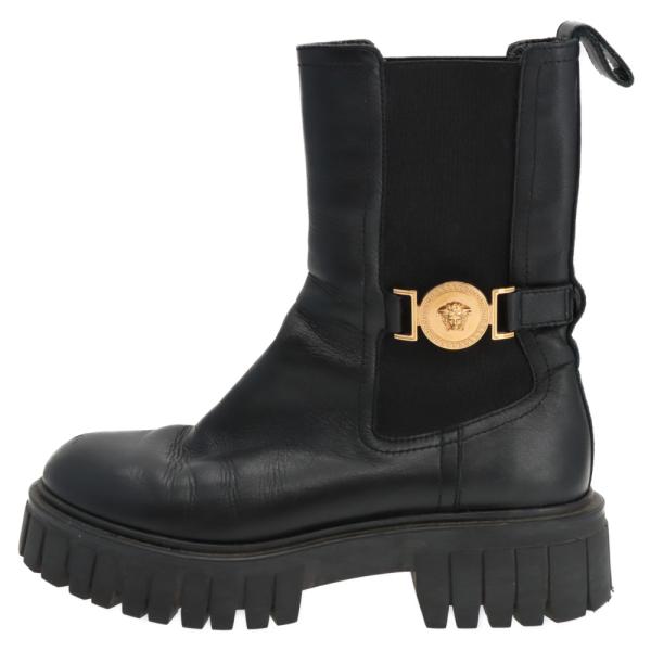 VERSACE ヴェルサーチ メデューサ装飾 サイドゴアブーツ ブラック 
