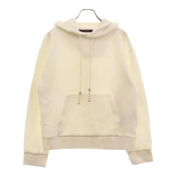 LOUIS VUITTON ルイヴィトン 24SS エンブロイダードジャージーフーディ パールコード RM241 CFJ HQY87W サイズL ホワイト LOUIS VUITTON（ルイ・ヴィトン） 24SS エンブロイダードジャージー