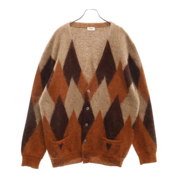 CELINE 19AW アーガイル モヘア ニットセーター Sサイズ CELINE（セリーヌ） 19AW アーガイルモヘアニットカーディガン