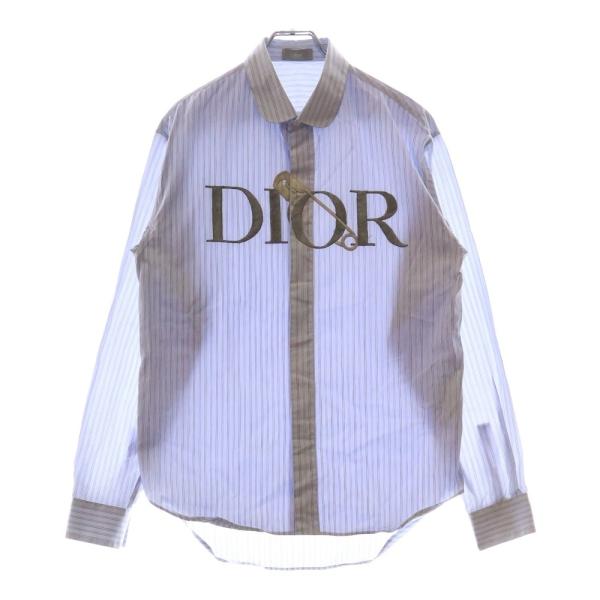 DIOR ディオール 20AW DIOR AND JUDY BLAME ディオール ジュディ ブレイム 長袖シャツ 043C596B4427 ブルー DIOR ディオール 20AW AND JUDY BLAME 刺繍 ジュディ ブレイム 長袖