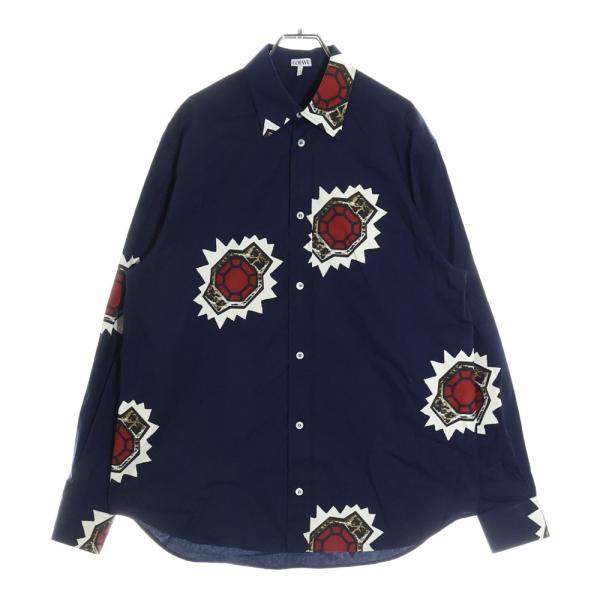 LOEWE ロエベ 21AW Ring PrinT-Shirt Navy Blue ジョープレイナードリング プリント 長袖シャツ ネイビー H526Y05W51 LOEWE（ロエベ） 21AW Ring PrinT-Shirt Navy Blue ジョープレイナード