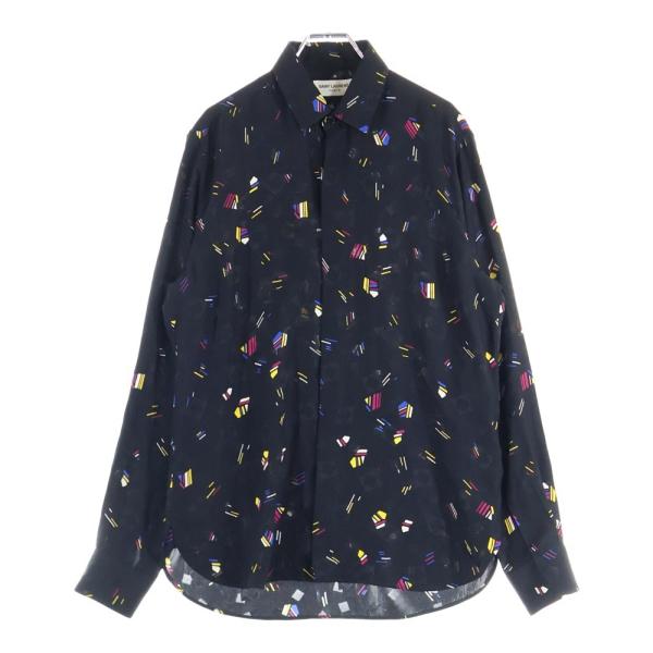 SAINT LAURENT PARIS サンローランパリ 21SS 総柄デザイン 比翼 長袖