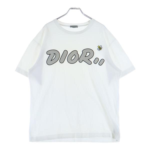【ディオール】KAWS BEE シルク シャツ 43 DIOR ディオール 19SS×KAWS BEE LOGO TEE カウズ ビー刺繍 半袖Tシャツ