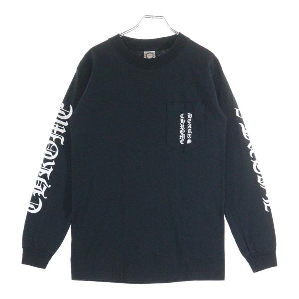 クロムハーツ　長袖Tシャツ　Lサイズ アームロゴ　ビッグロゴ　ブラック CHROME HEARTS（クロムハーツ） OLD スクロールラベル 袖ロゴ ロング