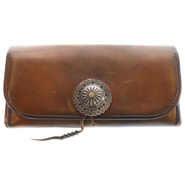 goro's（ゴローズ） K18フラワーコンチョ付き 2つ折りレザー長財布