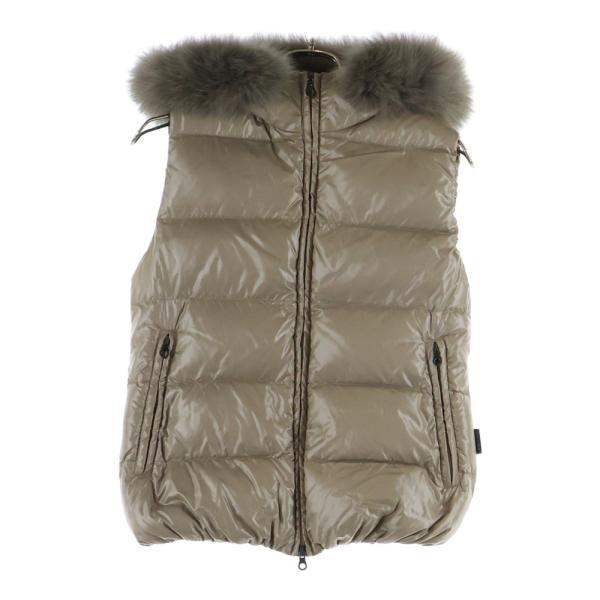 【新品未使用タグ付き】DUVETICA GOCCIA ダウンベスト DUVETICA（デュベティカ） Goccia ファー付き ダウンベスト ブラウン