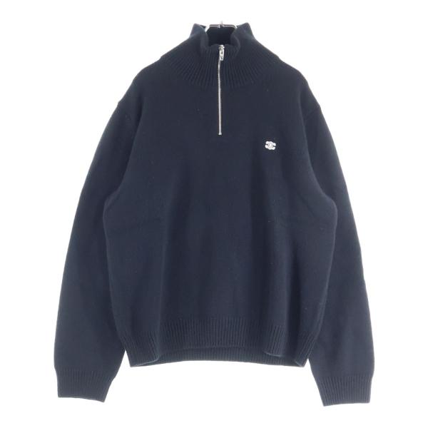 CELINE（セリーヌ） トリオンフ刺繍 ハーフジップウールセーター