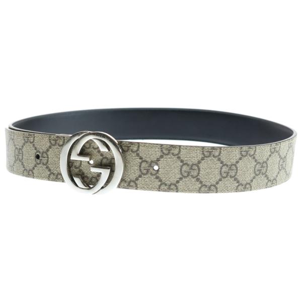 GUCCI ベルト シルバーGGバックル GGエンブレム〕ベルト ・サンド GGキャンバス | GUCCI公式