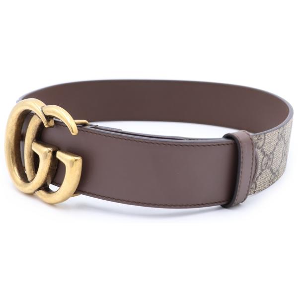 GUCCI（グッチ） Gバックル GGスプリーム レザーベルト ブラウン