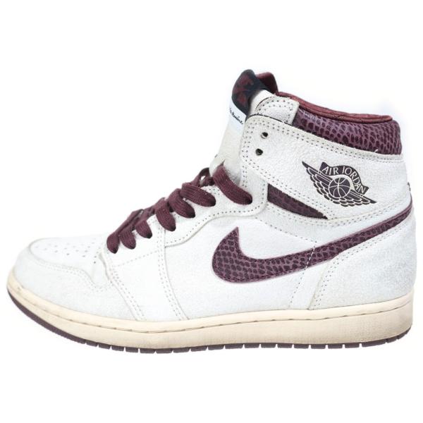 ナイキ ×A MA MANIERE AIR JORDAN 1 RETRO HIGH OG SAIL AND BURGUNDY エアジョーダン1 ハイカットスニーカー US10/28cm DO7097-100