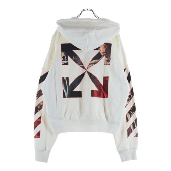 オフホワイト CARAVAGGIO OVER HOODIE フロントカラヴァッジオプリント プルオーバースウェットパーカー ホワイト OMBB037R21FLE002