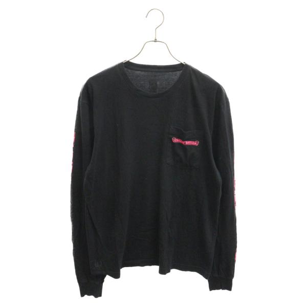 CHROME HEARTS クロムハーツ Neon Pink Stripe Logo L/S Tee ネオン 