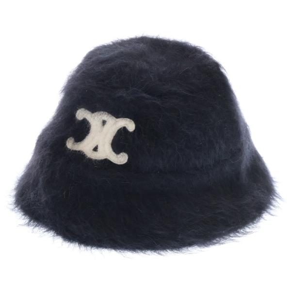 CELINE モヘアバケットハット CELINE セリーヌ ブラッシュド モヘアトリオンフ バケットハット