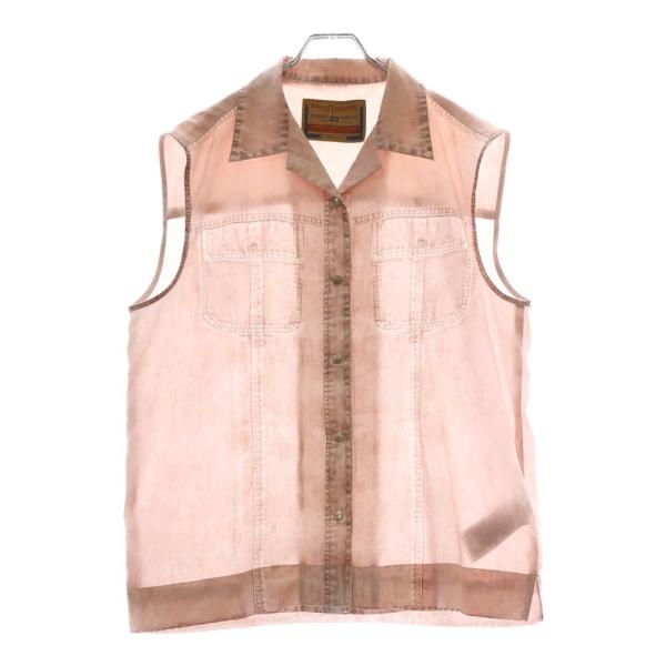 DIESEL ディーゼル デニムプリント ポリエステルノースリーブシャツ