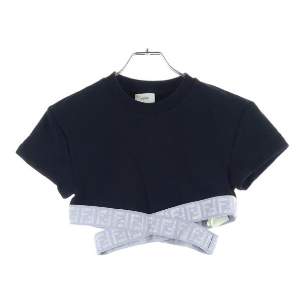 FENDI フェンディ 23AW FFロゴ ストラップ クロップド短丈クルーネック  