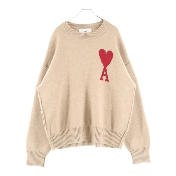 ami paris アミパリス ハートロゴ クルーネック長袖ニットスウェット