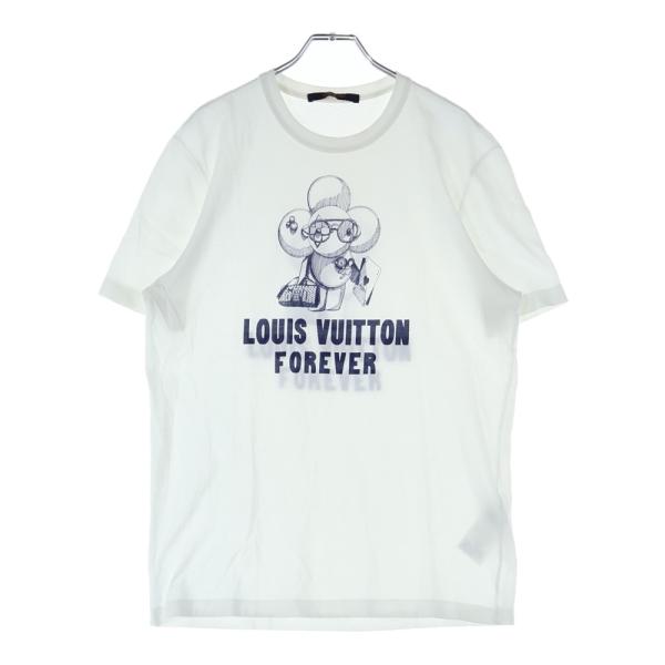 LOUIS VUITTON(ルイヴィトン) 半袖Tシャツ サイズXL レディース - RMIIIM MSJR15JEH 白×グレー クルーネック LOUIS VUITTON（ルイ・ヴィトン） ヴィヴィエンヌ クルーネック半袖T